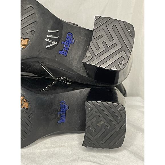 Indigo By Clark’s Leather Boots Women’s Size 6.5 Black Buckle Side Zip Heel Soft - Picture 12 of 16